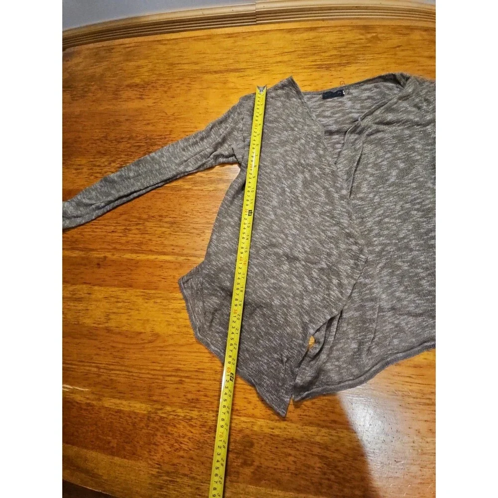 Volcom Go Go Go Wrap Cardigan Sweater M Brown Knit  Open Front Asymmetrical EUC